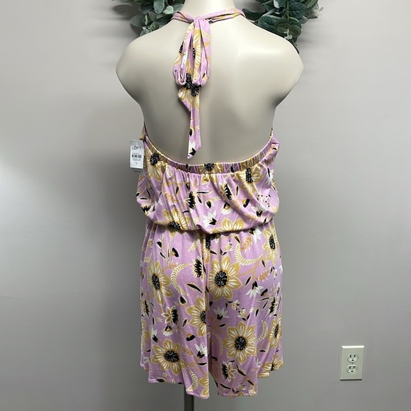 NWT Loft Beach Floral Halter Neck Knit Shorts Romper with Pockets S - Picture 6 of 16